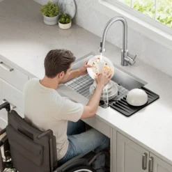 25” ADA Compliant Undermount Single Bowl 18-Gauge Stainless Steel Kitchen Sink