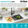 ADA Workstation 32" Undermount 16 Gauge Stainless Steel Single Bowl Kitchen Sink with Accessories