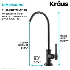 Allyn 100% Lead-Free Kitchen Water Filter Faucet in Matte Black