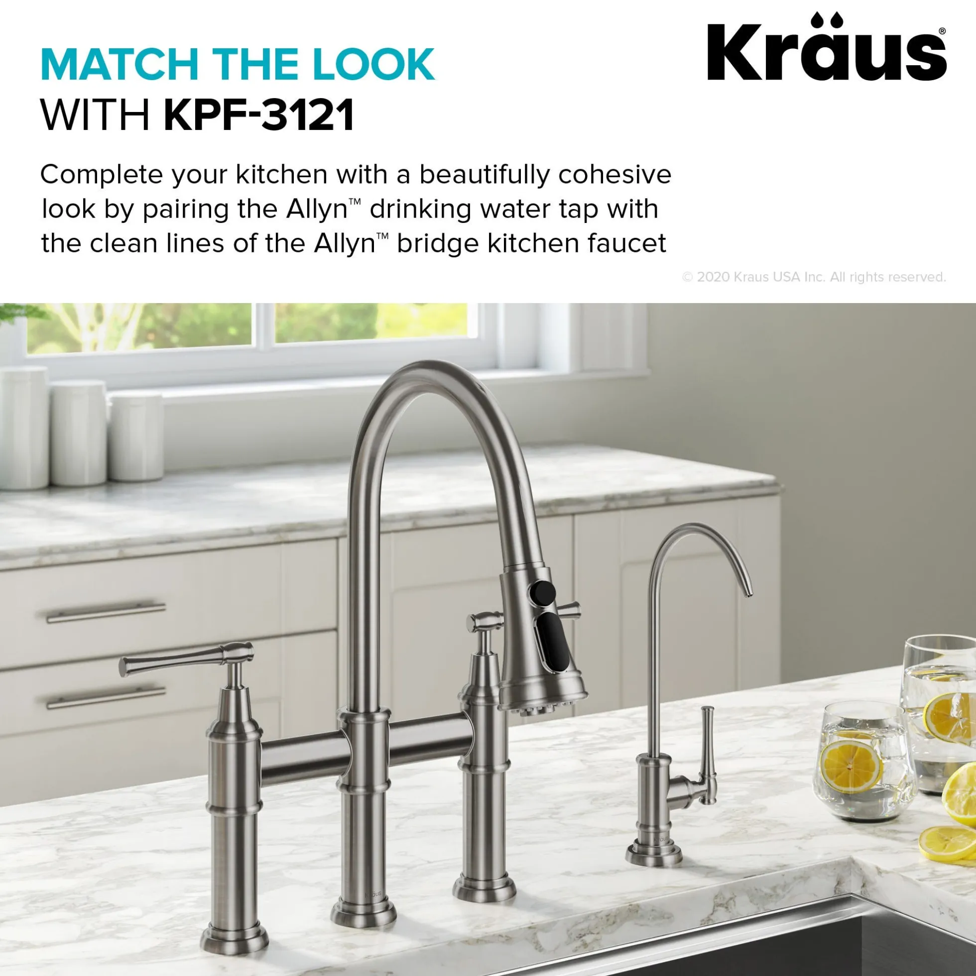 Allyn 100% Lead-Free Kitchen Water Filter Faucet in Spot Free Stainless Steel