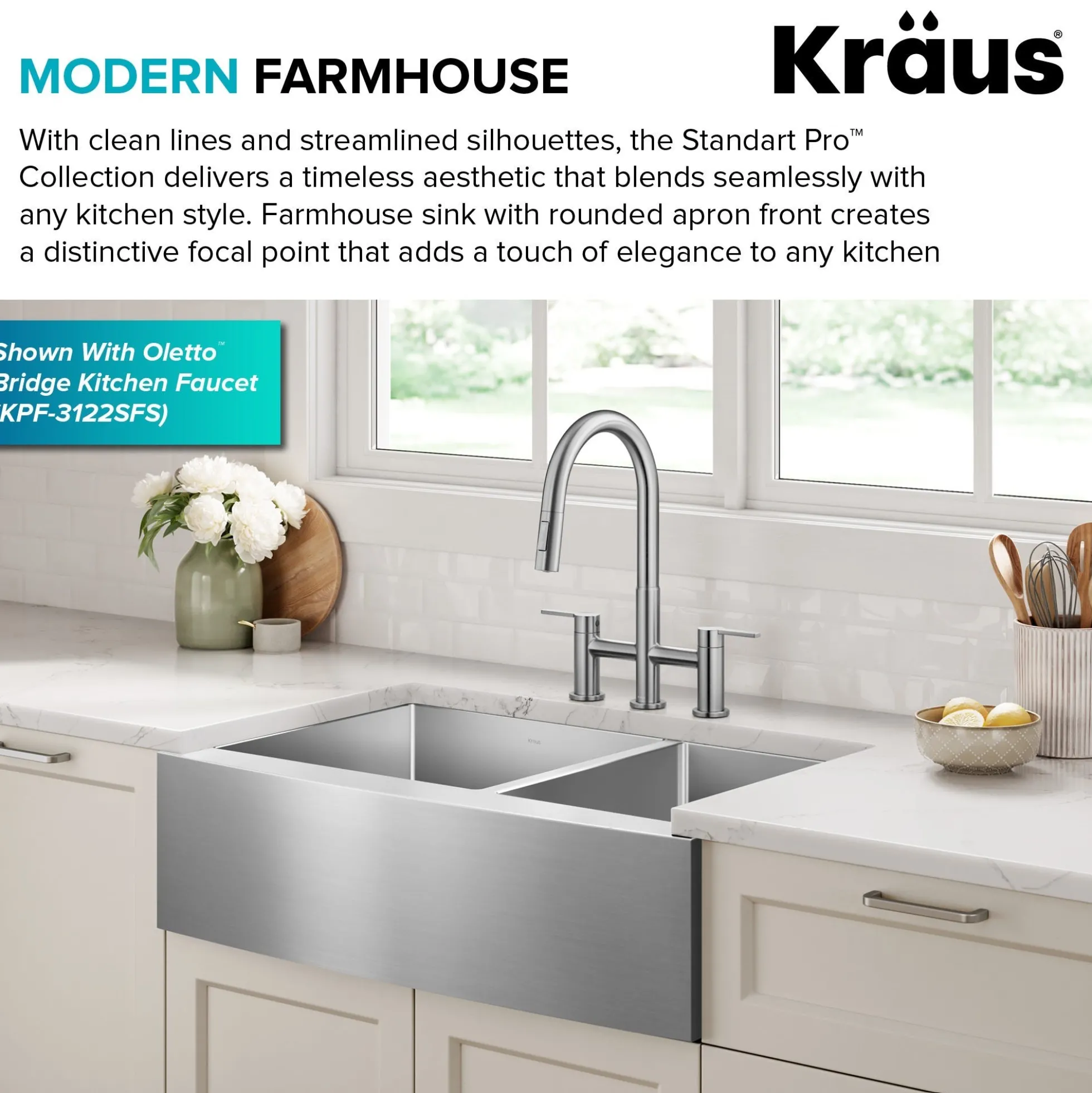 33" Apron Front Farmhouse 16 Gauge 60/40 Double Bowl Stainless Steel Kitchen Sink