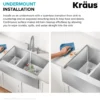 33" Apron Front Farmhouse 16 Gauge 40/60 Double Bowl Stainless Steel Kitchen Sink