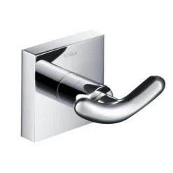 Bathroom Robe and Towel Double Hook in Chrome