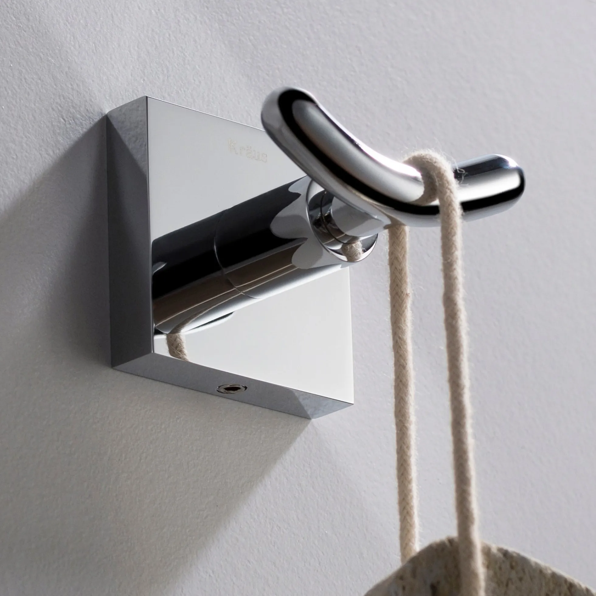 Bathroom Robe and Towel Double Hook in Chrome