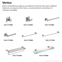 Bathroom Robe and Towel Double Hook in Brushed Nickel