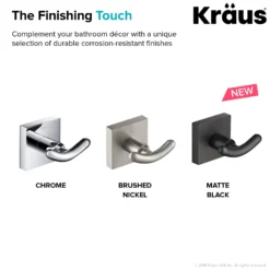 Bathroom Robe and Towel Double Hook in Brushed Nickel