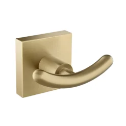 Bathroom Robe and Towel Double Hook in Brushed Gold