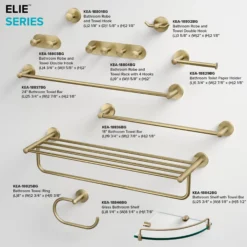 Bathroom Robe and Towel Double Hook in Brushed Gold
