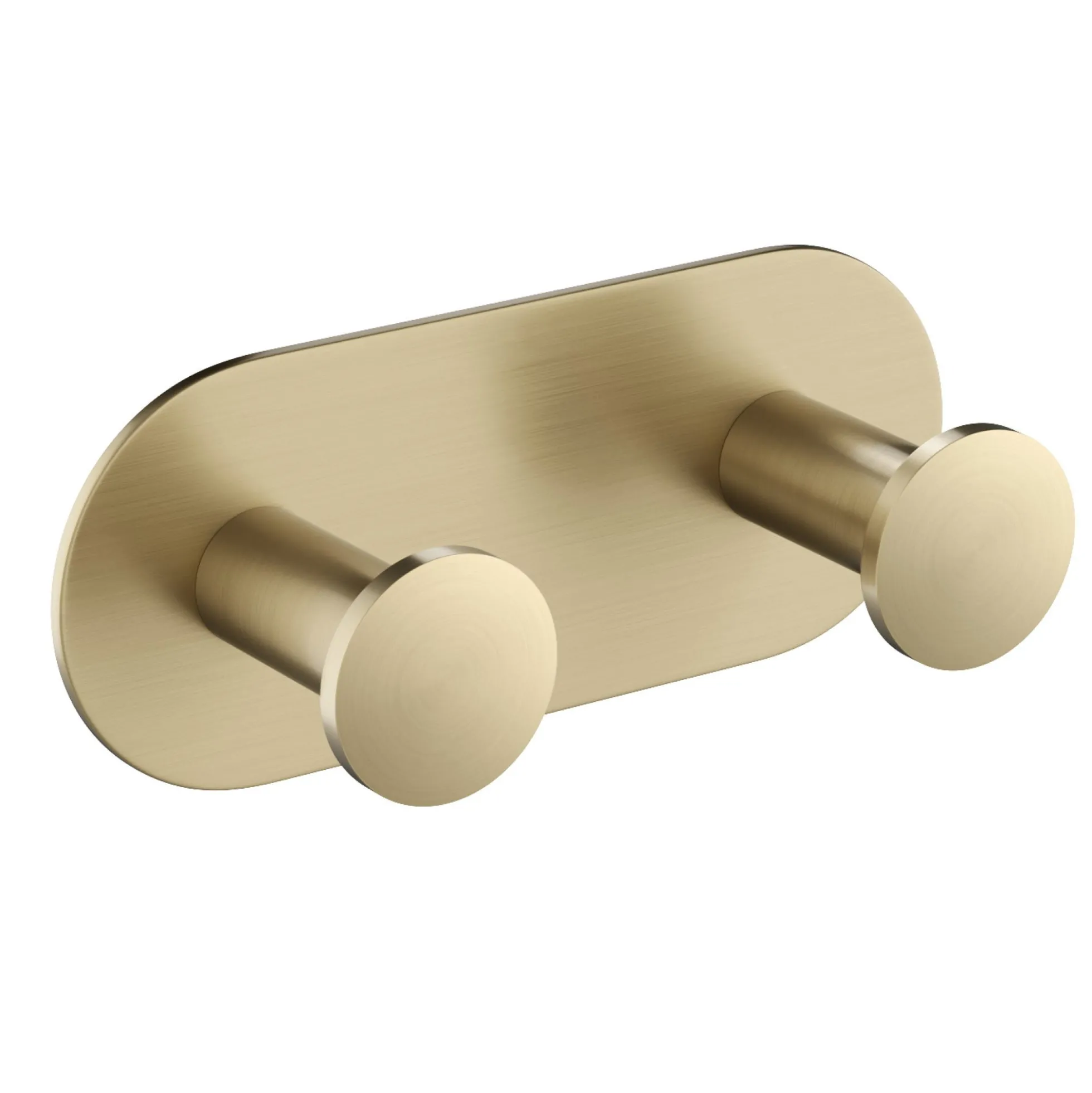 Bathroom Robe and Towel Double Hook in Brushed Gold