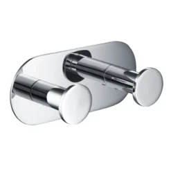 Bathroom Robe and Towel Double Hook in Chrome