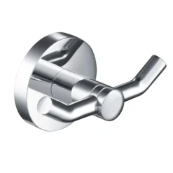 Bathroom Robe and Towel Double Hook in Chrome