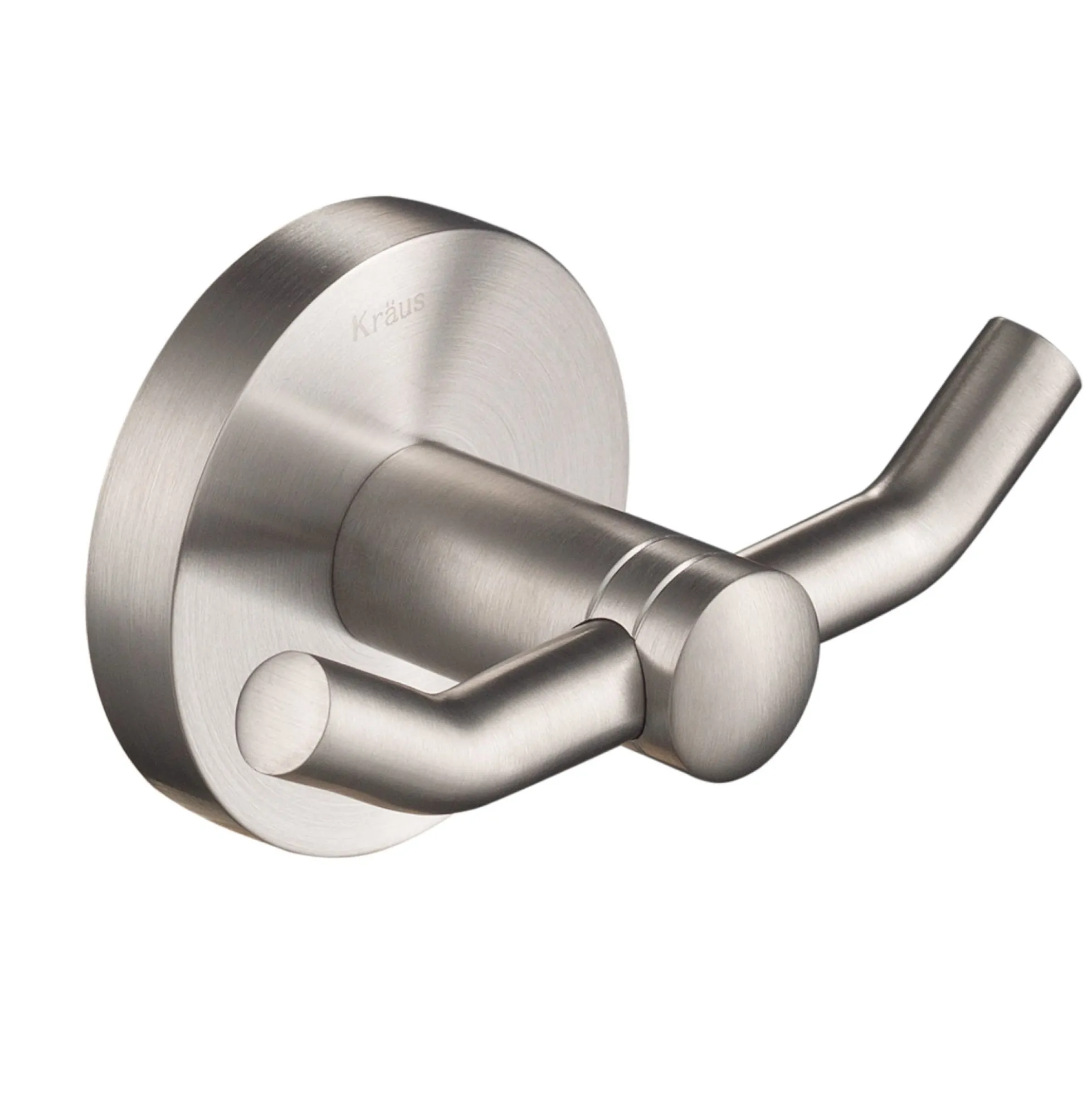 Bathroom Robe and Towel Double Hook in Brushed Nickel