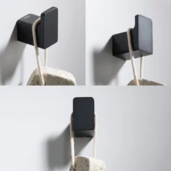 Bathroom Robe and Towel Hook in Matte Black