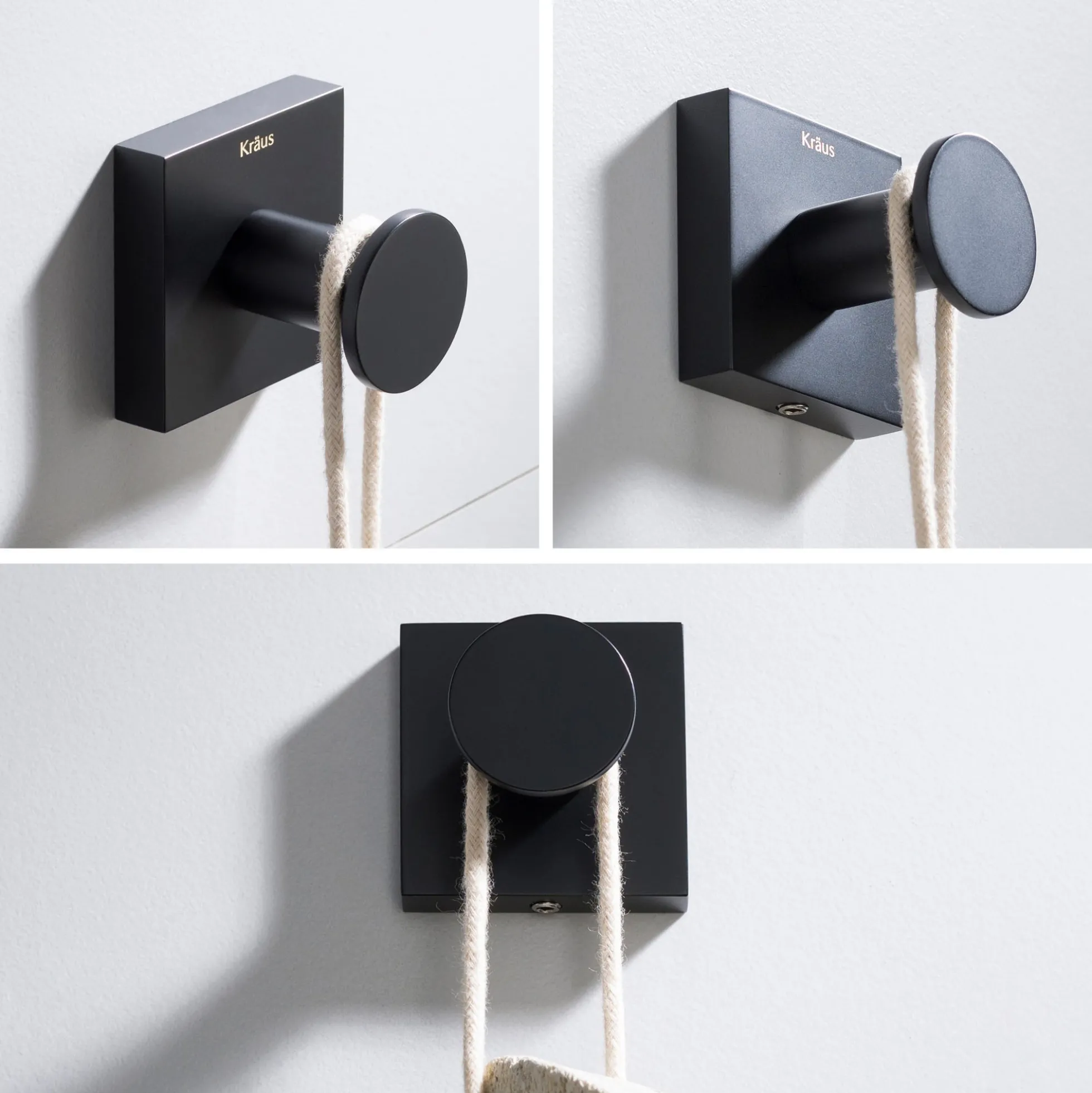 Bathroom Robe and Towel Hook in Matte Black