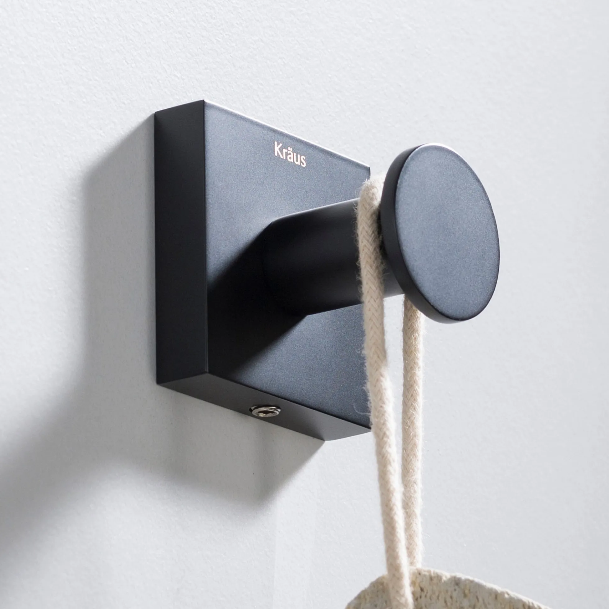 Bathroom Robe and Towel Hook in Matte Black
