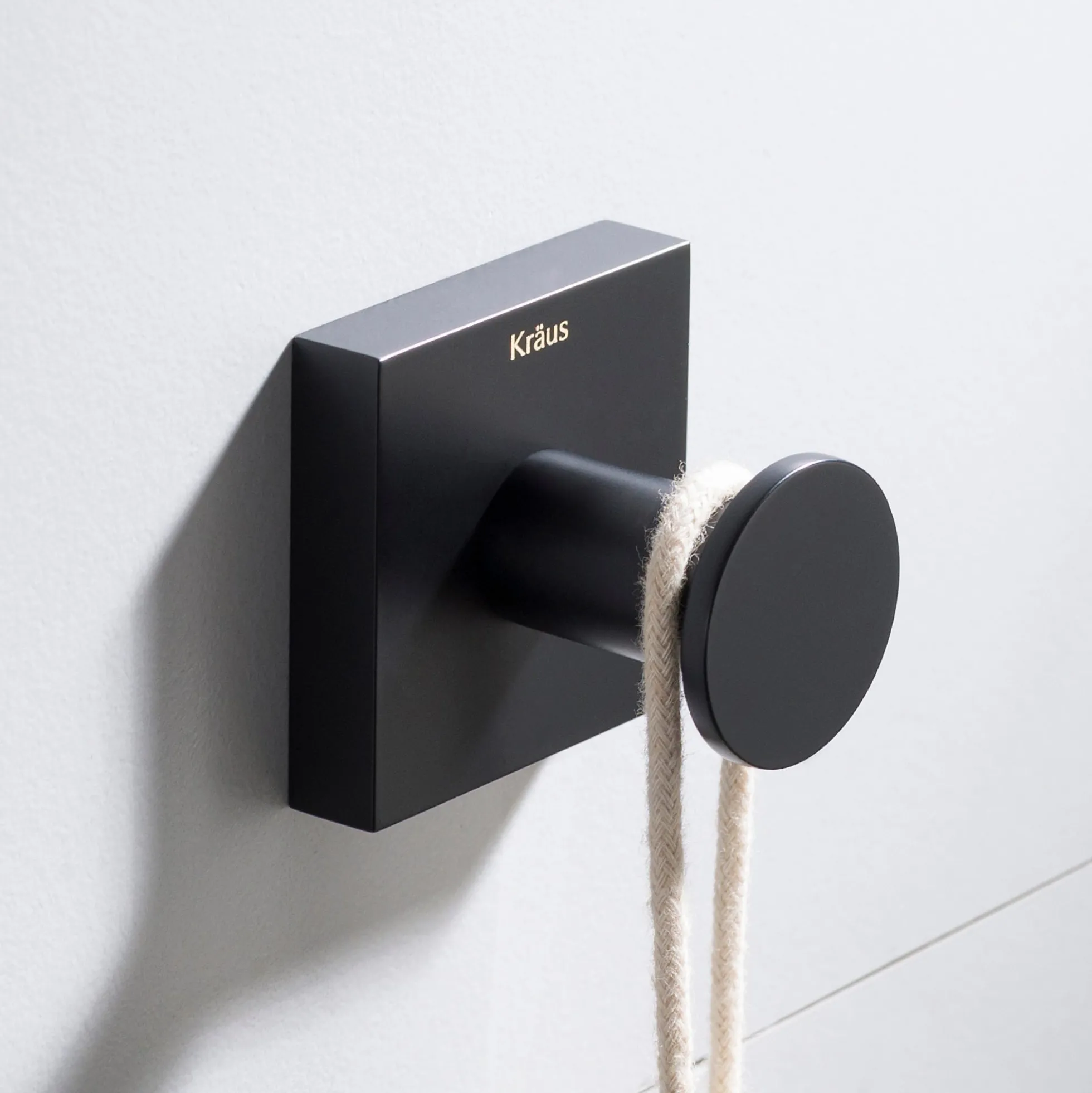 Bathroom Robe and Towel Hook in Matte Black