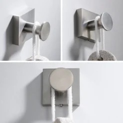 Bathroom Robe and Towel Hook in Brushed Nickel