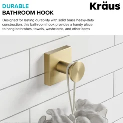 Bathroom Robe and Towel Hook in Brushed Gold