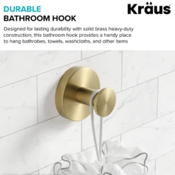 Bathroom Robe and Towel Hook in Brushed Gold