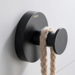 Bathroom Robe and Towel Hook in Matte Black