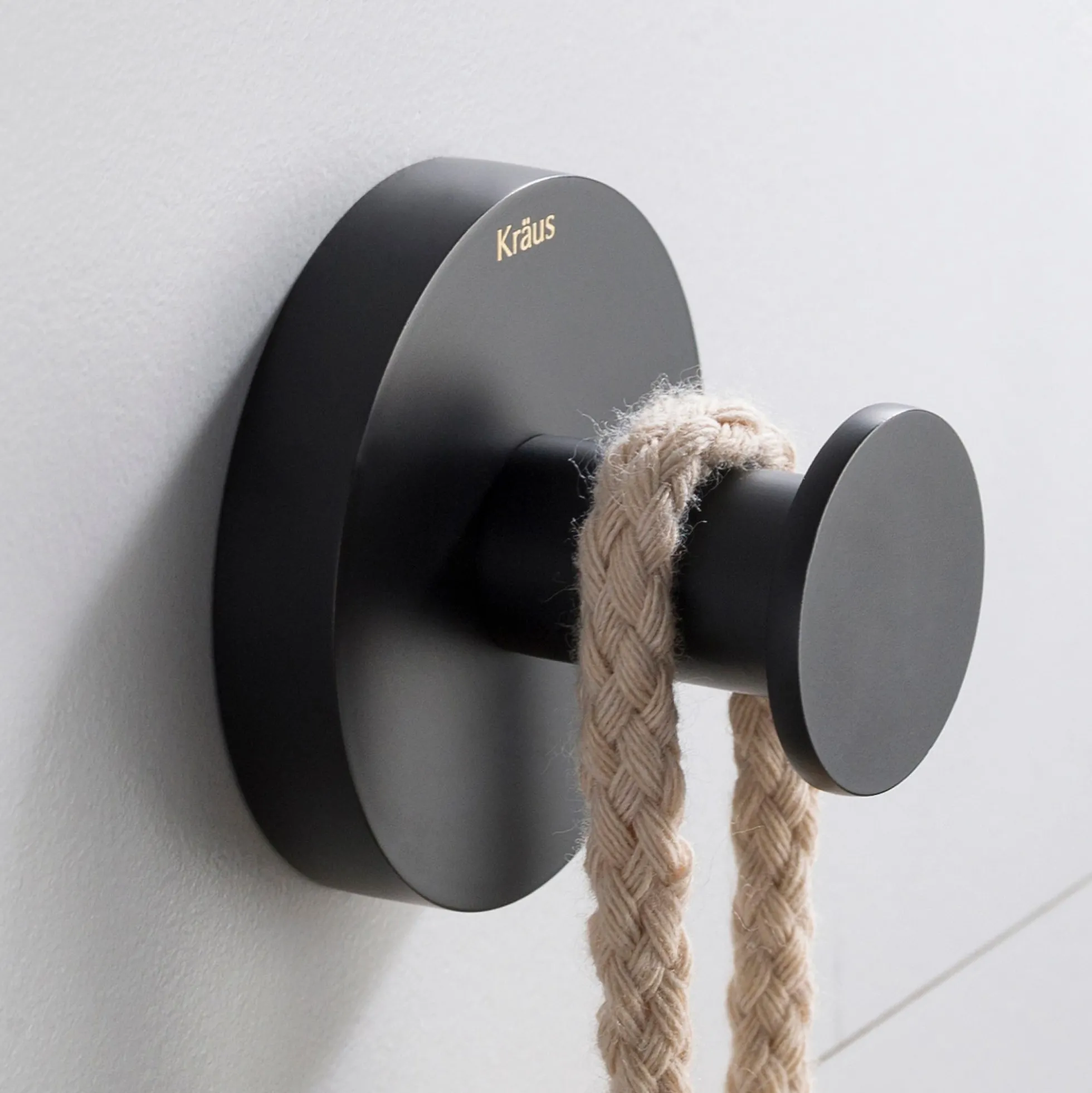 Bathroom Robe and Towel Hook in Matte Black