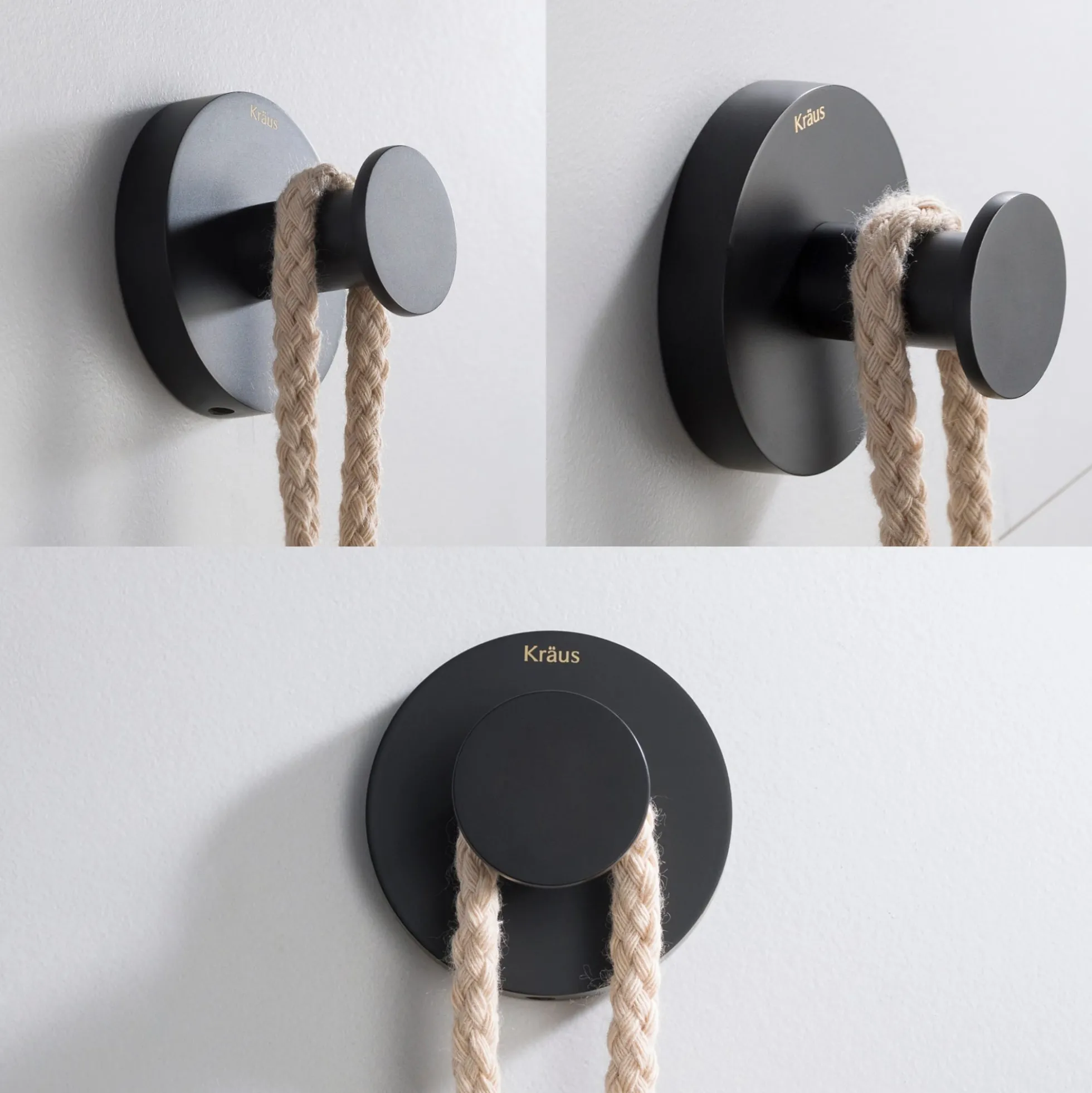 Bathroom Robe and Towel Hook in Matte Black