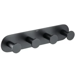 Bathroom Robe and Towel Hook Rack with 4 Hooks in Matte Black