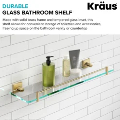 Bathroom Shelf in Brushed Gold