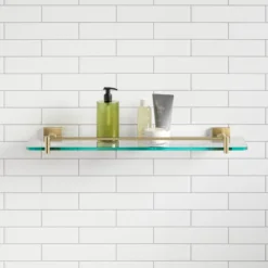 Bathroom Shelf in Brushed Gold