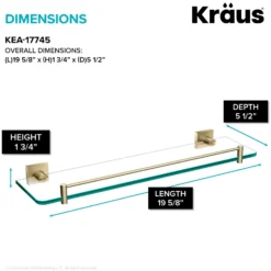 Bathroom Shelf in Brushed Gold