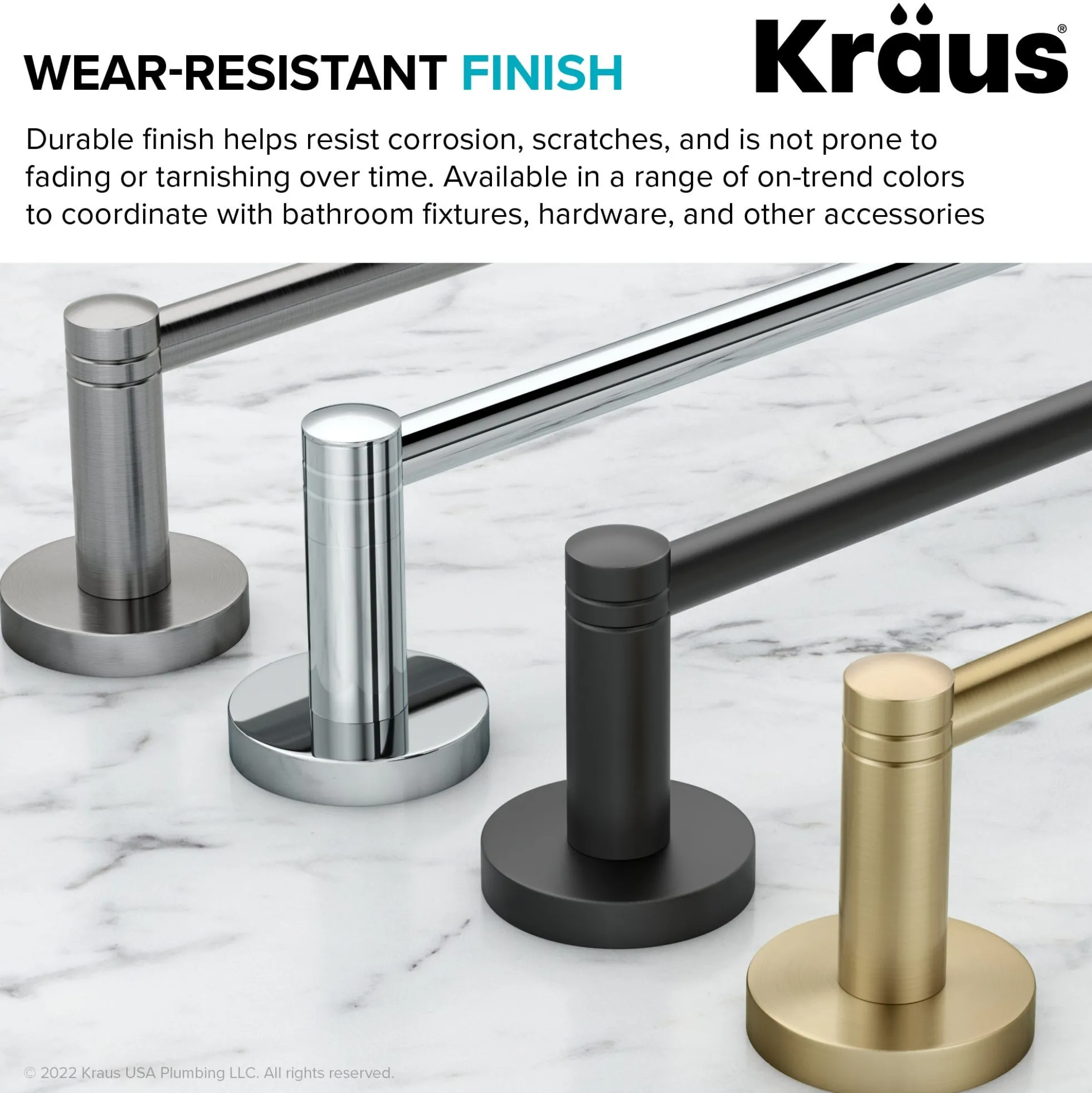 Bathroom Shelf with Towel Bar in Brushed Gold