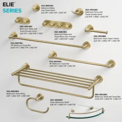 Bathroom Shelf with Towel Bar in Brushed Gold