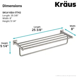Bathroom Shelf with Towel Bar in Brushed Nickel
