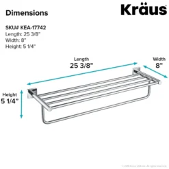 Bathroom Shelf with Towel Bar in Chrome