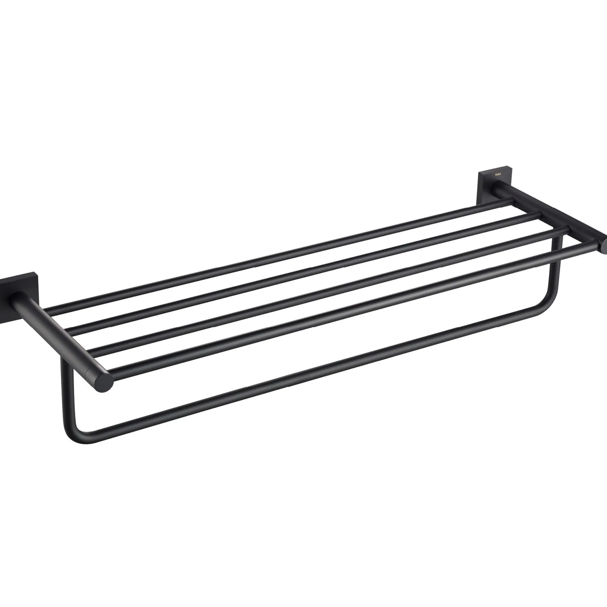 Bathroom Shelf with Towel Bar in Matte Black