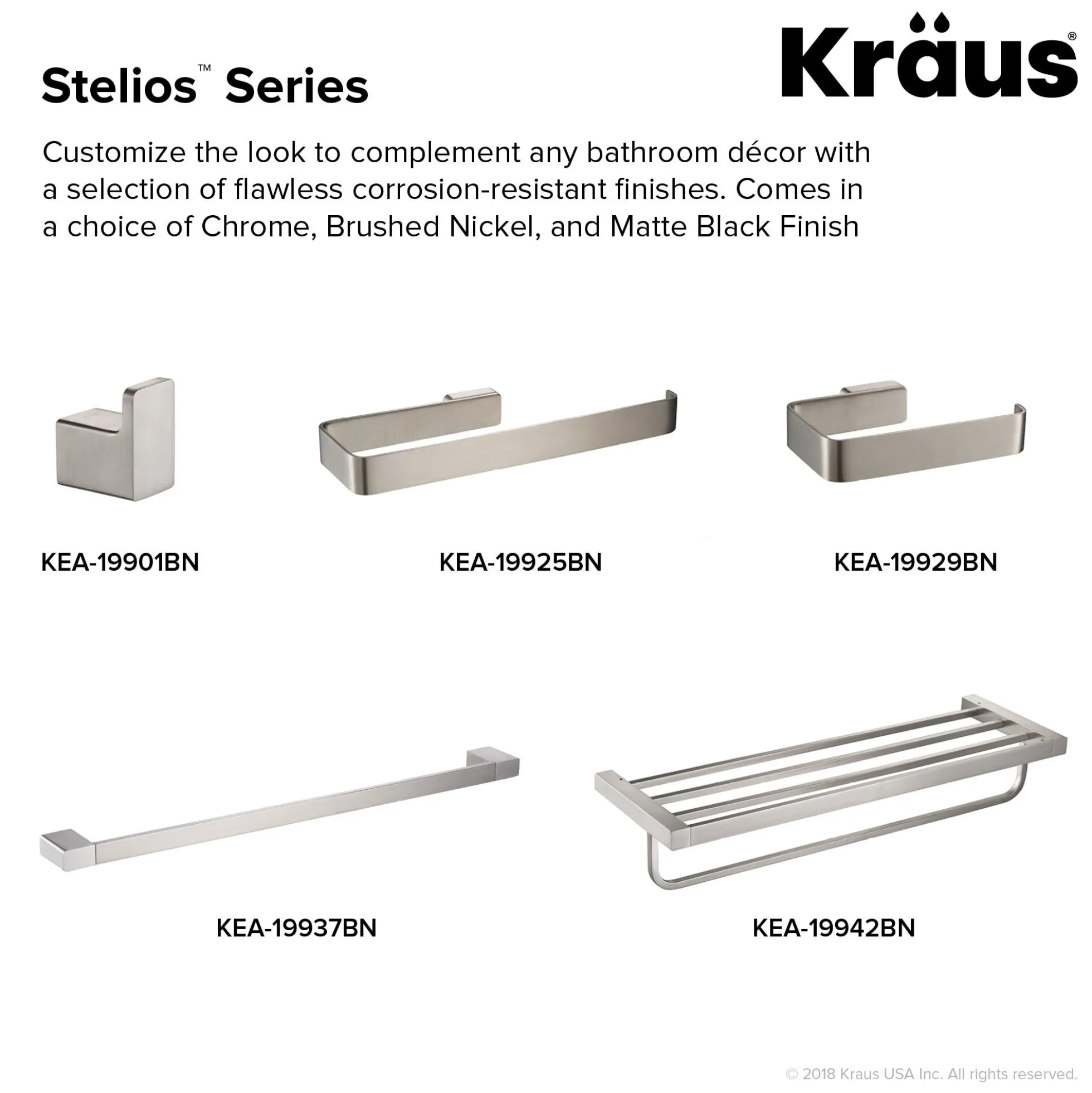 Bathroom Shelf with Towel Bar in Brushed Nickel