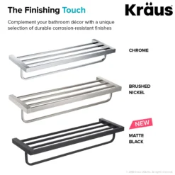 Bathroom Shelf with Towel Bar in Brushed Nickel