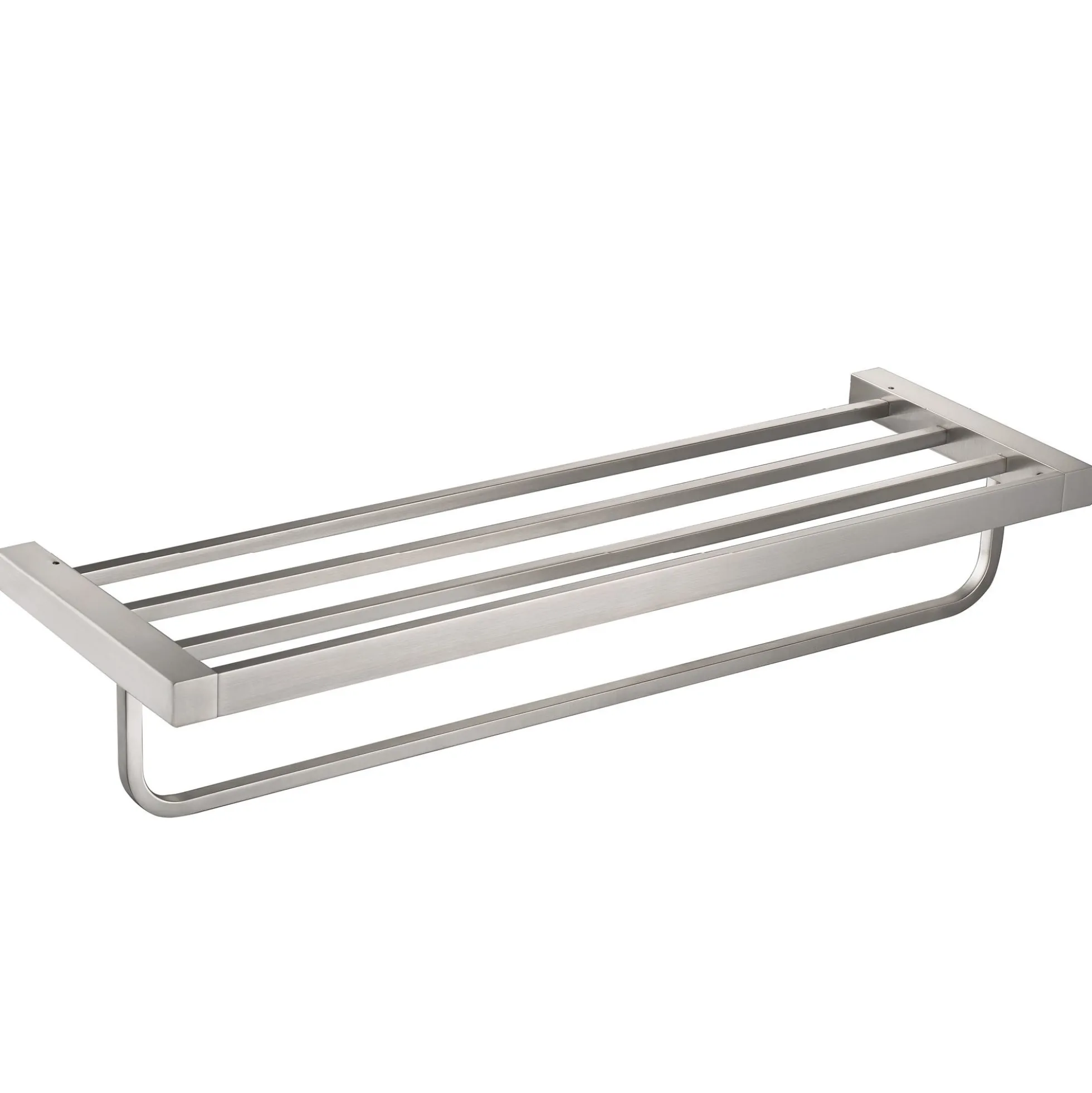 Bathroom Shelf with Towel Bar in Brushed Nickel