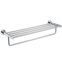 Bathroom Shelf with Towel Bar in Chrome