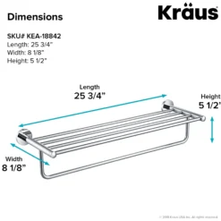 Bathroom Shelf with Towel Bar in Chrome