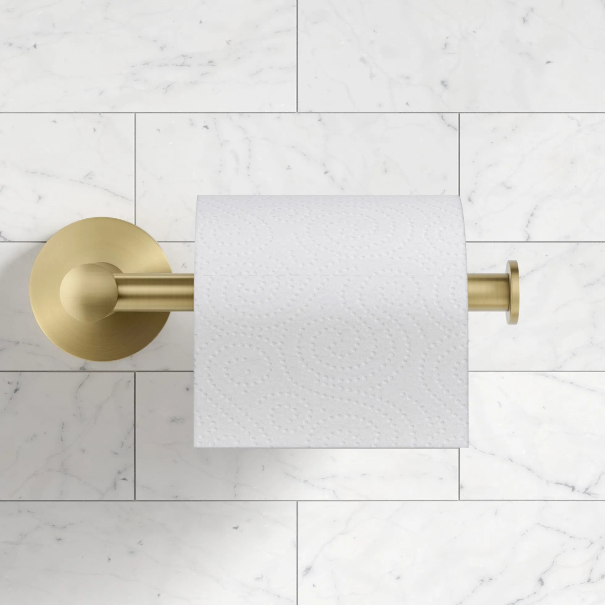 Bathroom Toilet Paper Holder in Brushed Gold
