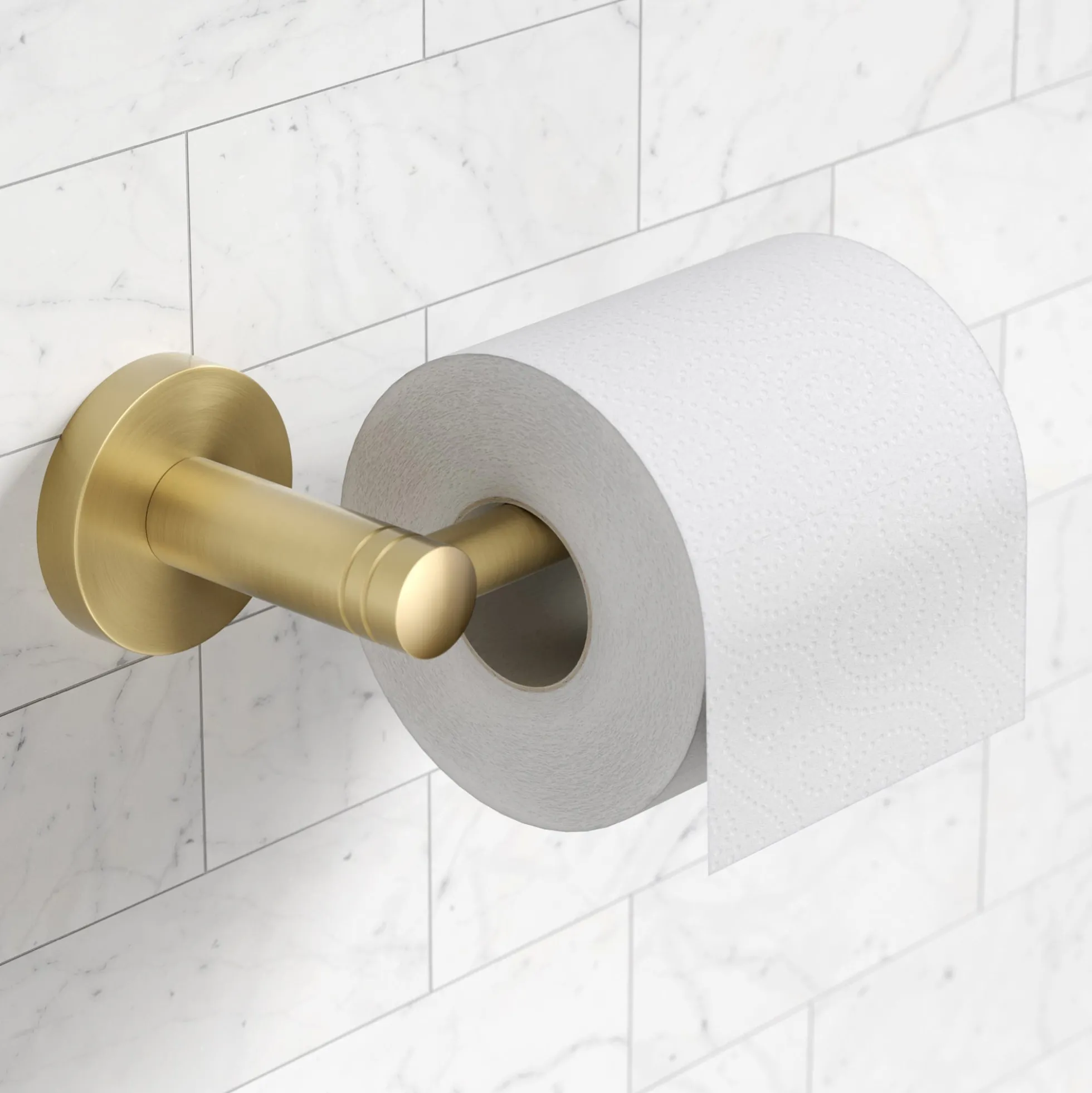 Bathroom Toilet Paper Holder in Brushed Gold