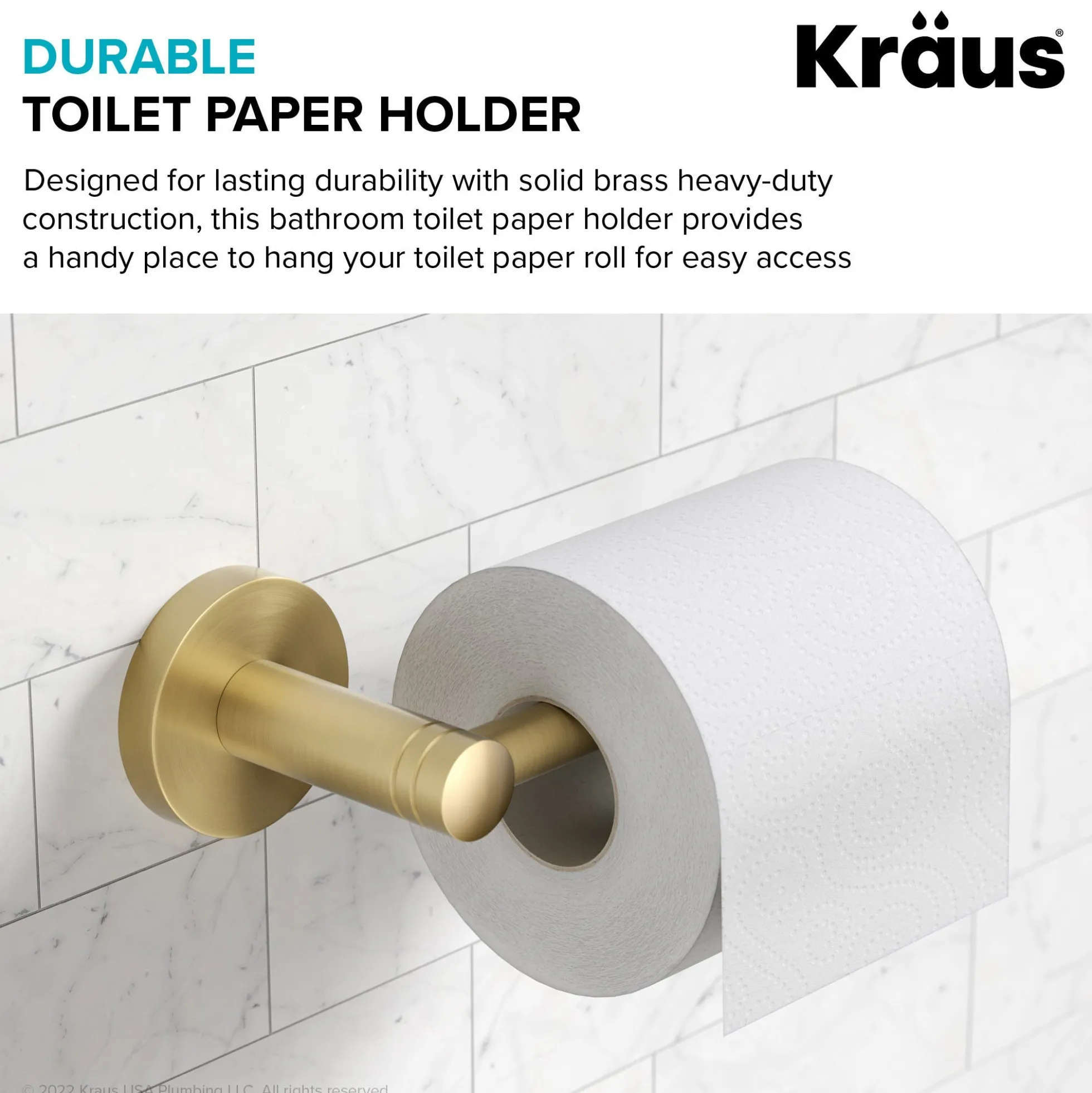 Bathroom Toilet Paper Holder in Brushed Gold