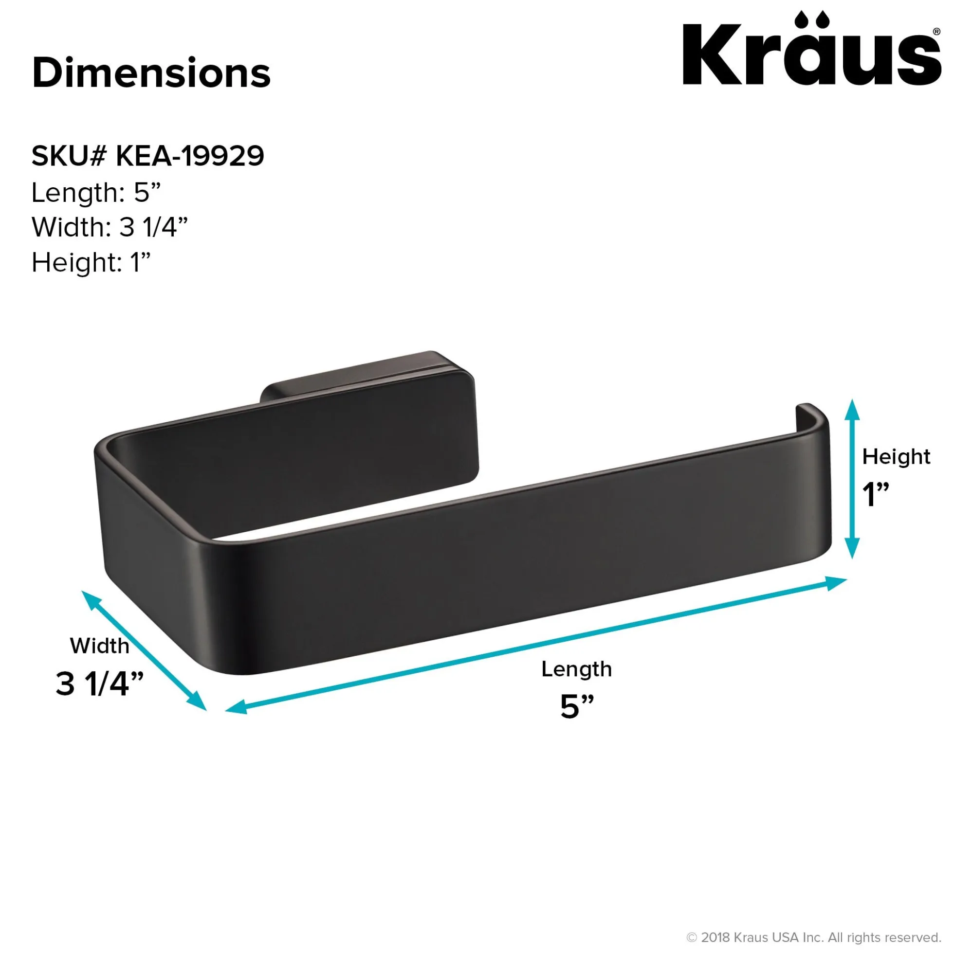 Bathroom Toilet Paper Holder in Matte Black
