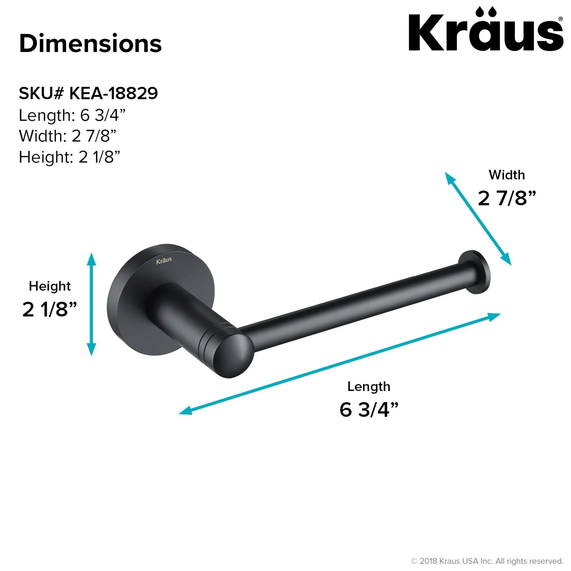 Bathroom Toilet Paper Holder in Matte Black