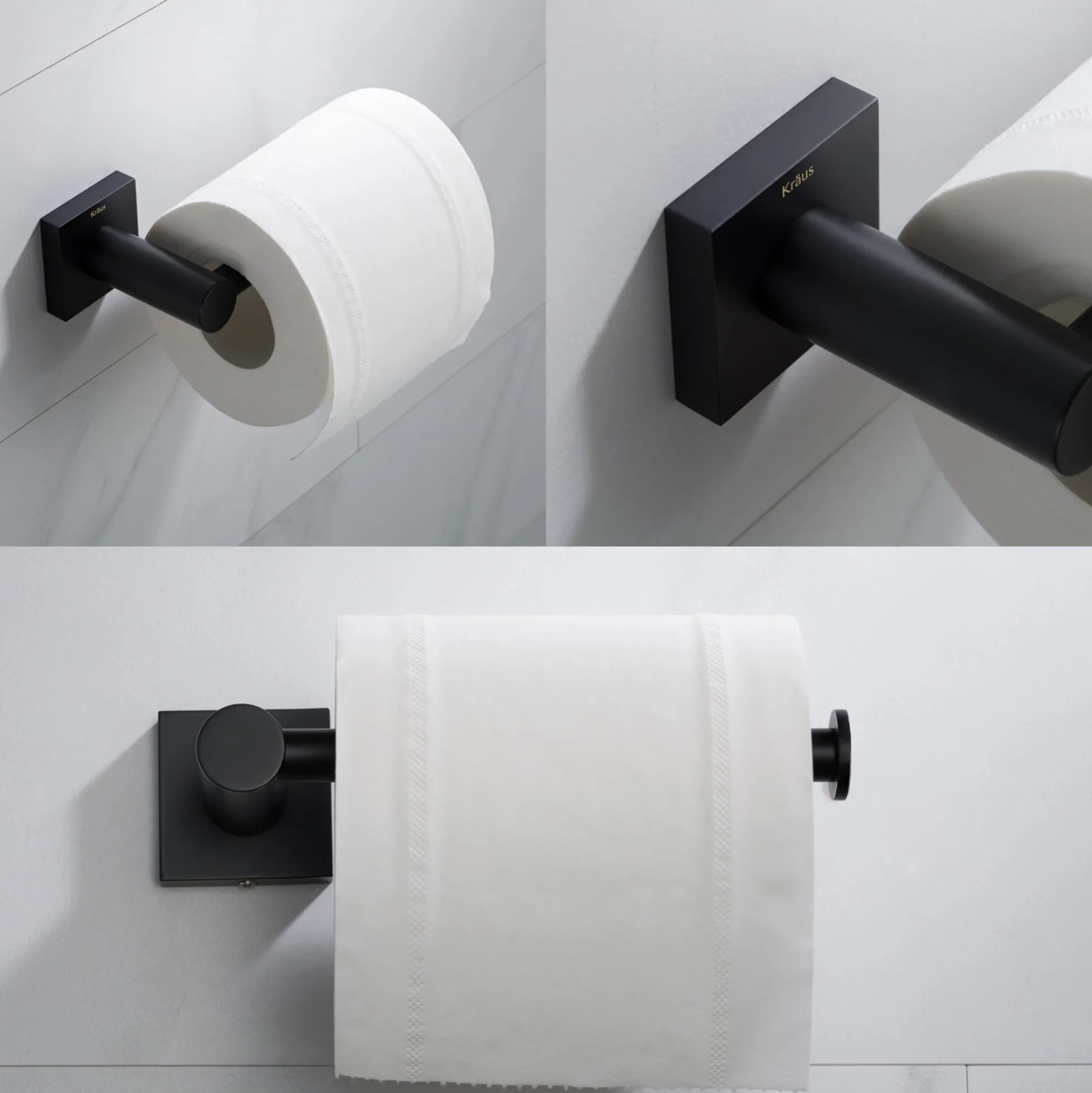 Bathroom Toilet Paper Holder in Matte Black