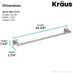 24" Bathroom Towel Bar in Brushed Nickel
