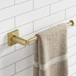 Bathroom Towel Bar in Brushed Gold