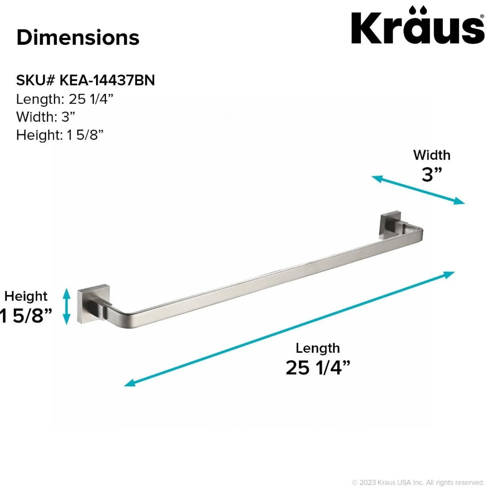 Bathroom Towel Bar in Brushed Nickel