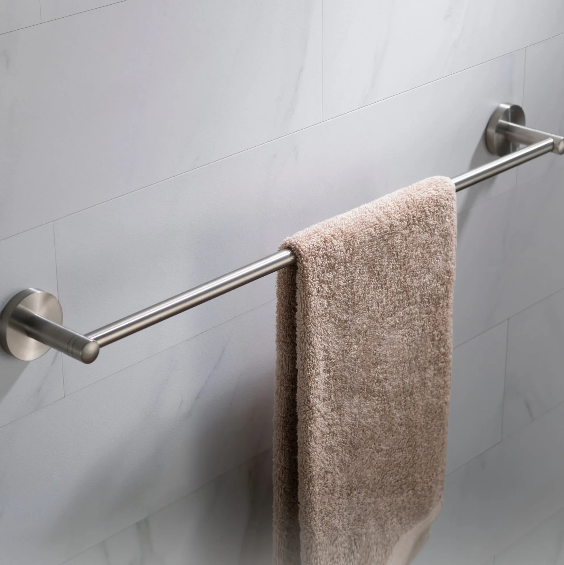 24" Bathroom Towel Bar in Brushed Nickel